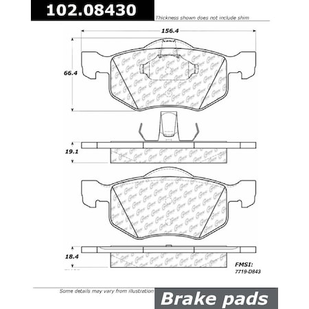 Centric Parts CTEK Metallic Pad, 102.08430 102.08430